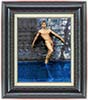 On a Wet Wall (original classic male nude art print)