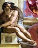 1511 Ignudo No. Two by Michelangelo (classic print)