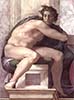 1511 Ignudo No. Seven by Michelangelo (classic print)