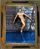 On a Wet Wall (original classic male nude art print)