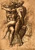 Nude Study Number One by Michelangelo (classic print)