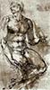 Nude Study Number Three by Michelangelo (classic print)