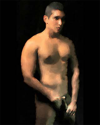 Anxious (nude male reproduction painting)