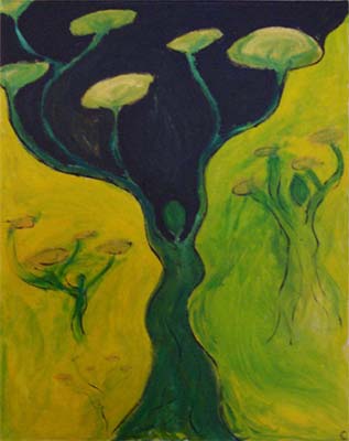 Green Tree People (classic modern abstract painting)