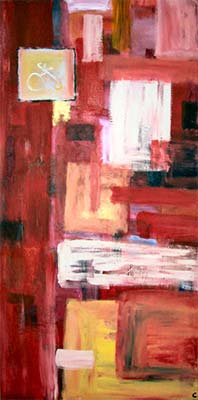 Red and white (classic modern abstract painting)