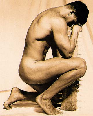 Griever (classic original nude male art print)