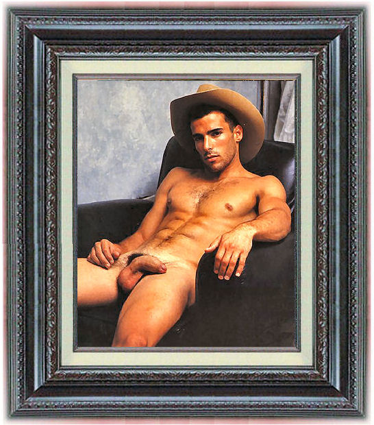 Cowboy Before Bath  (classic original male art print)