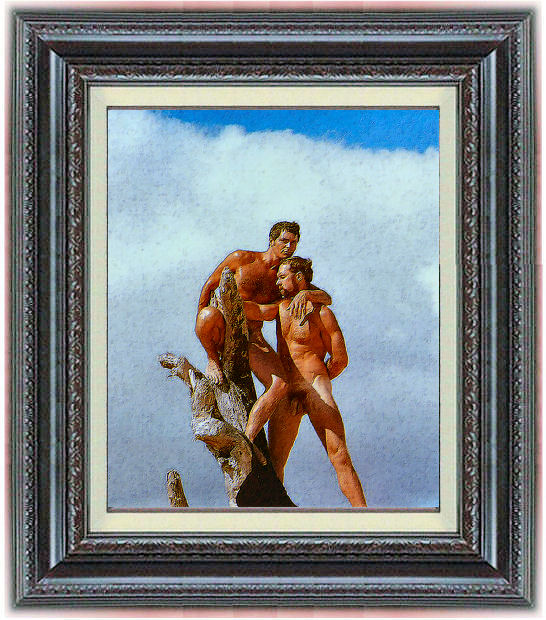 Herakles and Hyllos (classic male nude print)