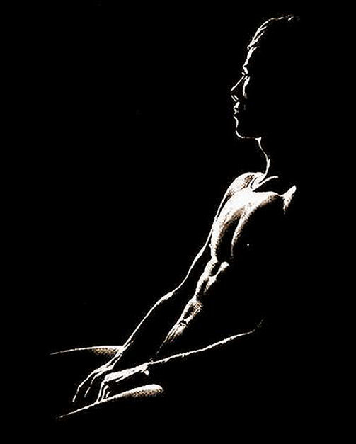 Black and White Profile (original male nude art print)